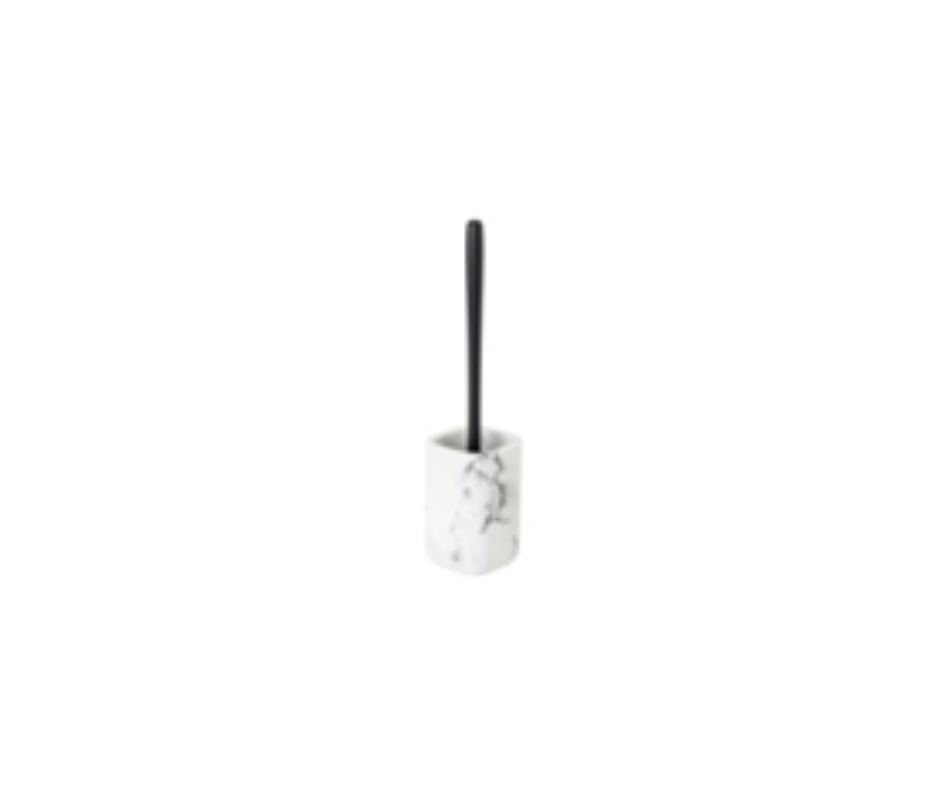 SET ESCOBILLERO WC ZENSE MARMOL BLANCO